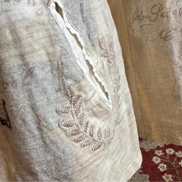 Murmur Off White Peace Love Cotton Utility Jacket With Embroidery Rivets Size L - Picture 4 of 9